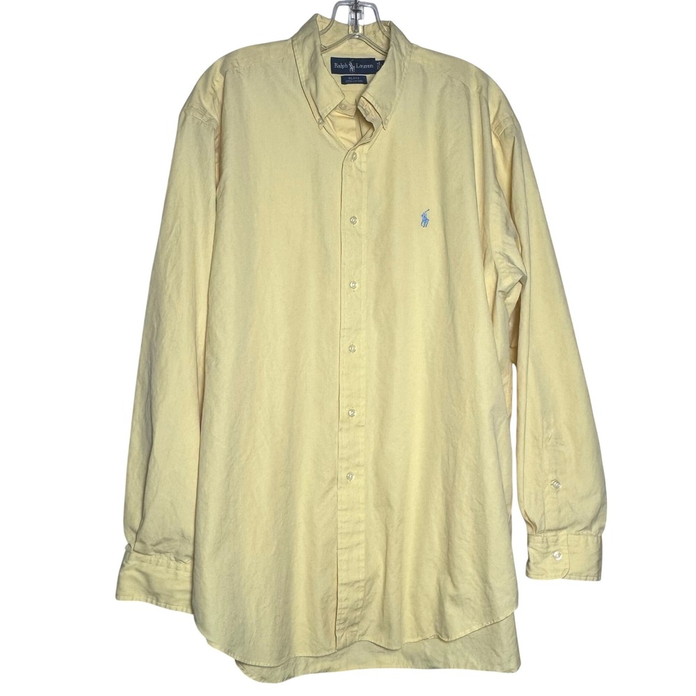 Polo Ralph Lauren Blake Shirt Mens Large Yellow Long Sleeve Button Down Cotton